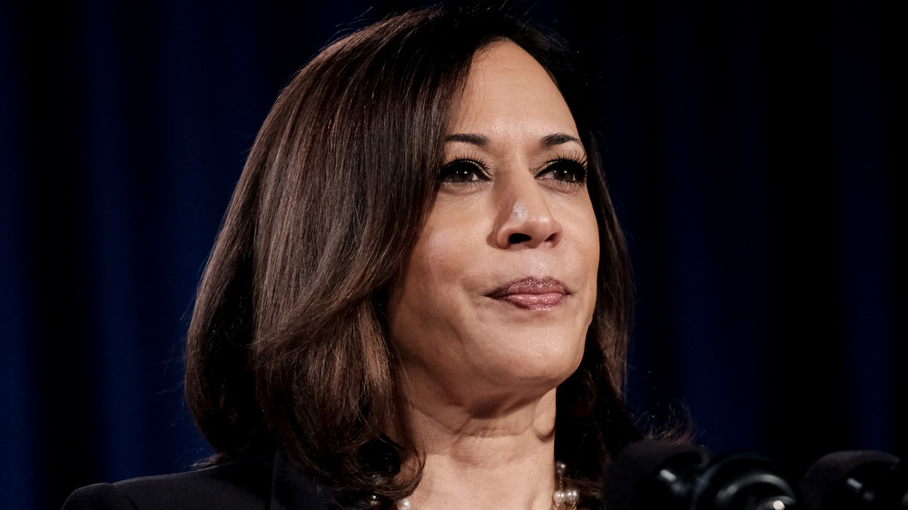 Kamala Harris looking serious 