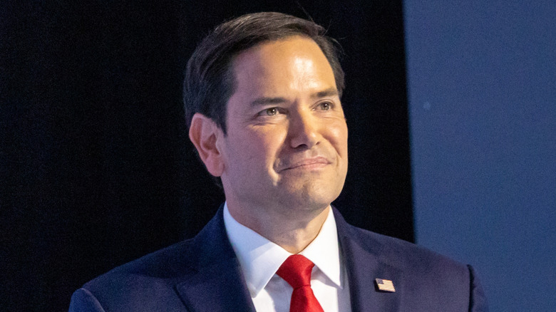 Marco Rubio smiling on stage