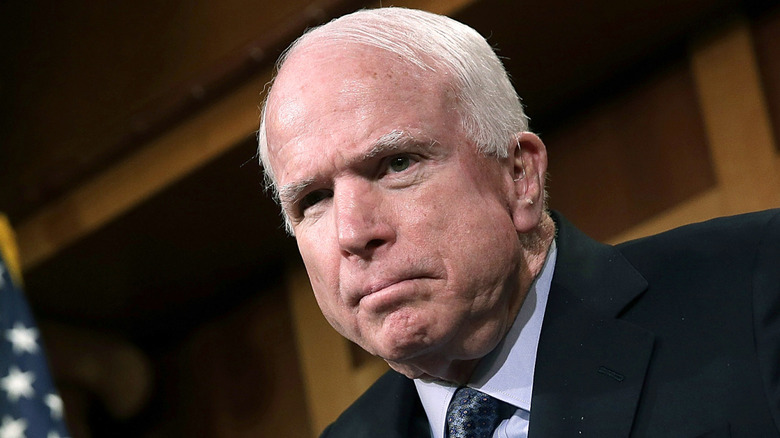 John McCain pursing his lips