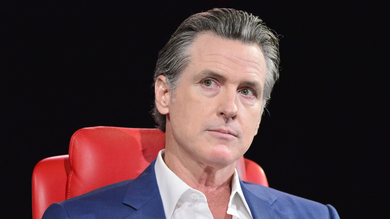 Gavin Newsom staring