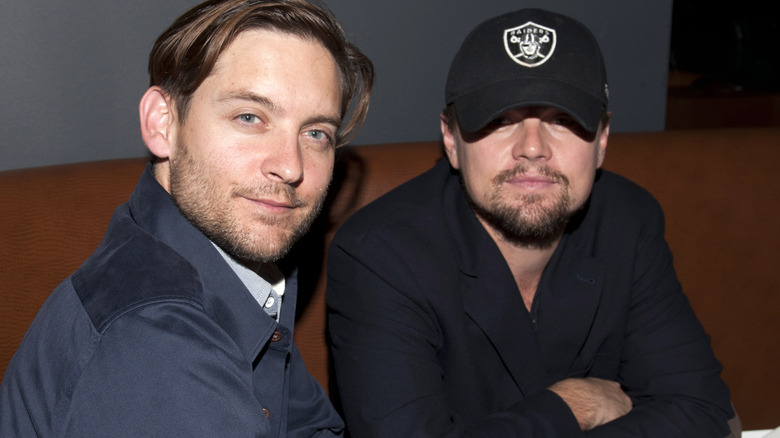 Leonardo DiCaprio and Tobey Maguire posing 