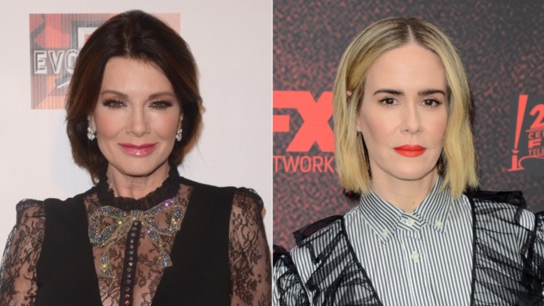 Lisa Vanderpump smiling (left), Sarah Paulson stonefaced (right)