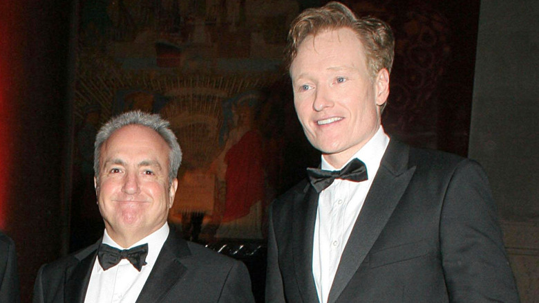 Lorne Michaels and Conan O'Brien smiling