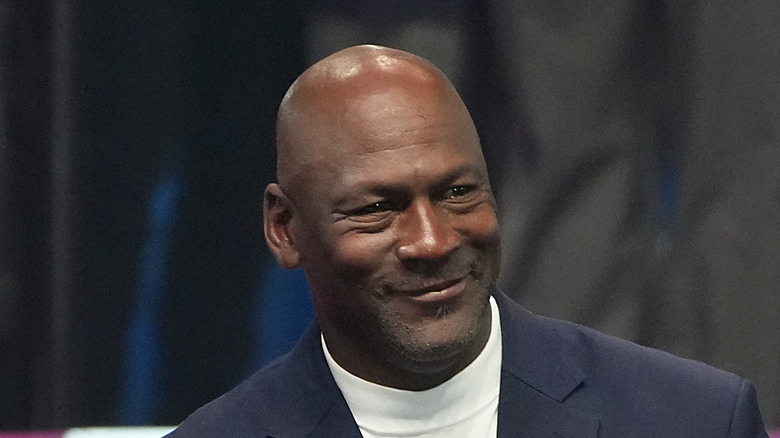Michael Jordan smiling in close-up