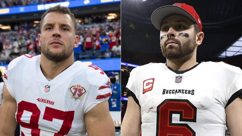 Nick Bosa and Baker Mayfield side by side