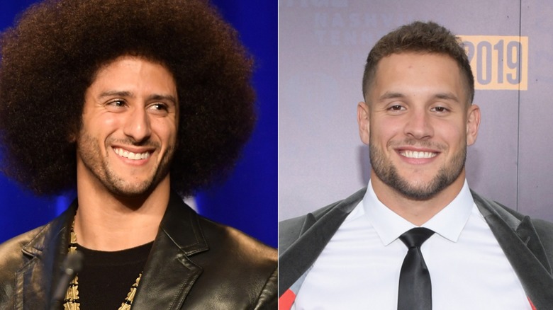 Nick Bosa and  Colin Kaepernick side by side