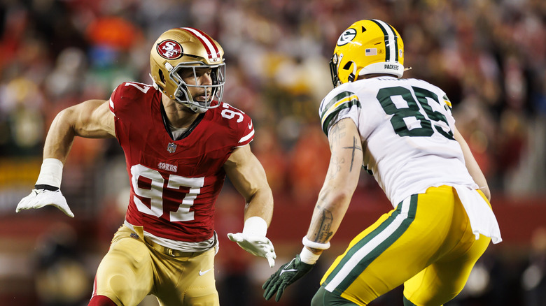 Nick Bosa plays football