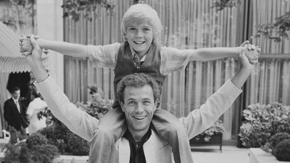 Ricky Schroder and his father on the set of 'The Champ'
