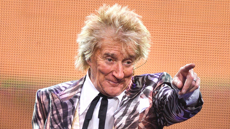 Rod Stewart pointing