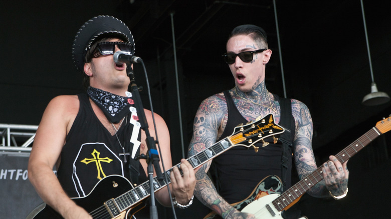 Metro Station performing on stage