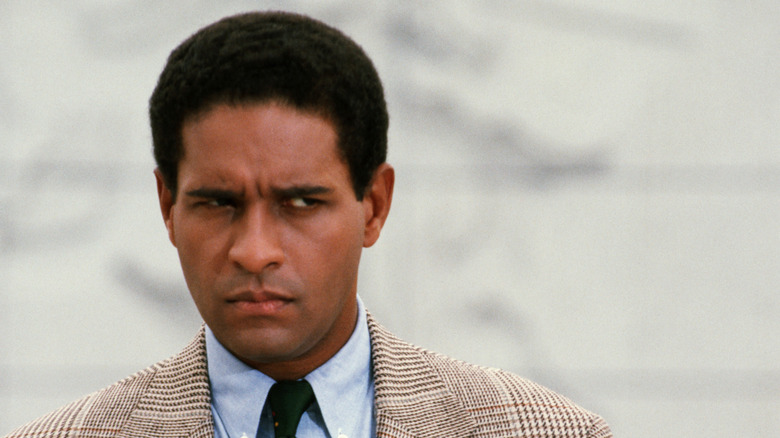 Bryant Gumbel furrowing his eyebrows in 1988