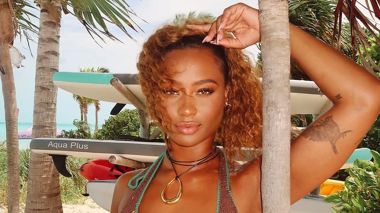 Kayla Nicole posing on beach in summer snap