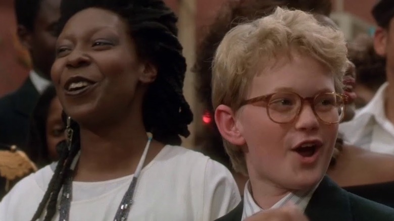 Whoopi Goldberg and Neil Patrick Harris laughing  