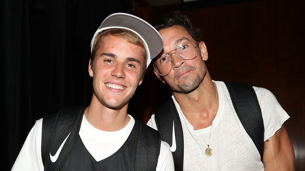 Justin Bieber and Carl Lentz mugging for the camera