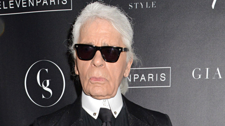 Karl Lagerfeld in black tie