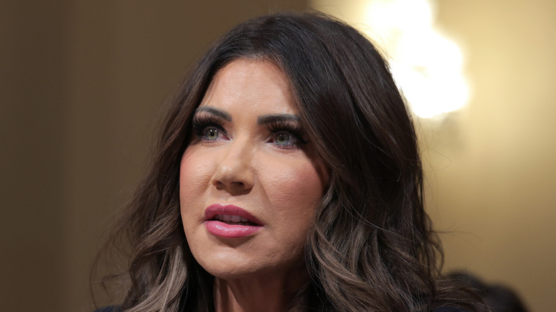 Kristi Noem speaks in December 2025