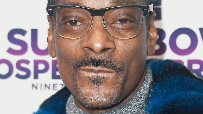 Snoop Dogg with glasses and fur coat