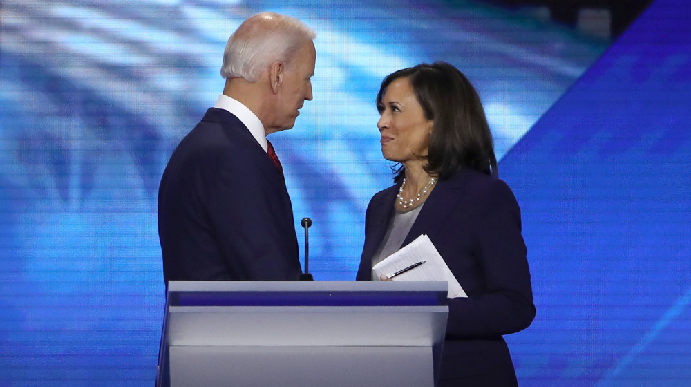 Joe Biden, Kamala Harris shaking hands
