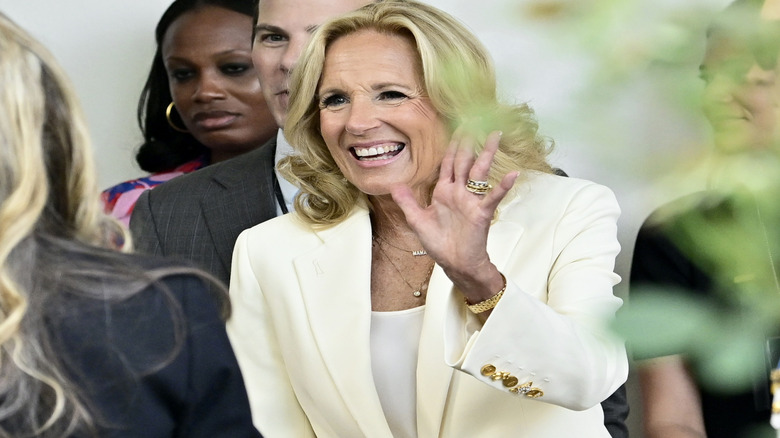 Jill Biden smiling in a crowd