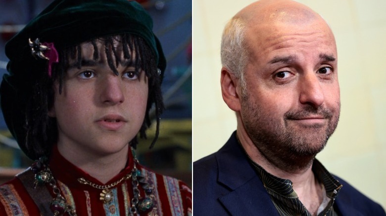Splitscreen of David Krumholtz in The Santa Clause and at a premiere