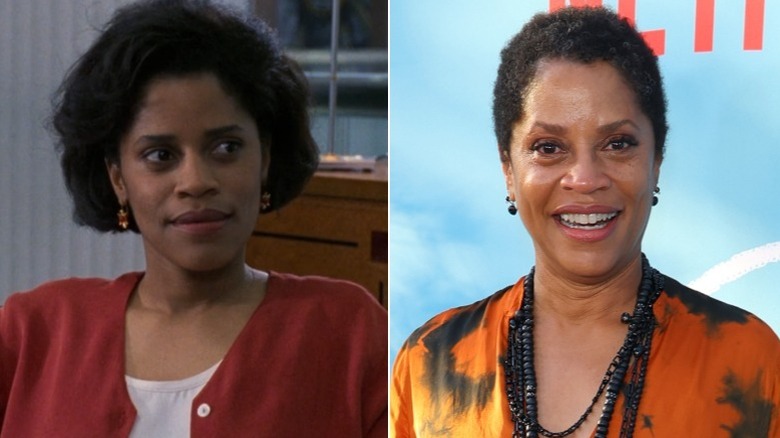 splitscreen of Judith Scott in The Santa Clause and at a premiere