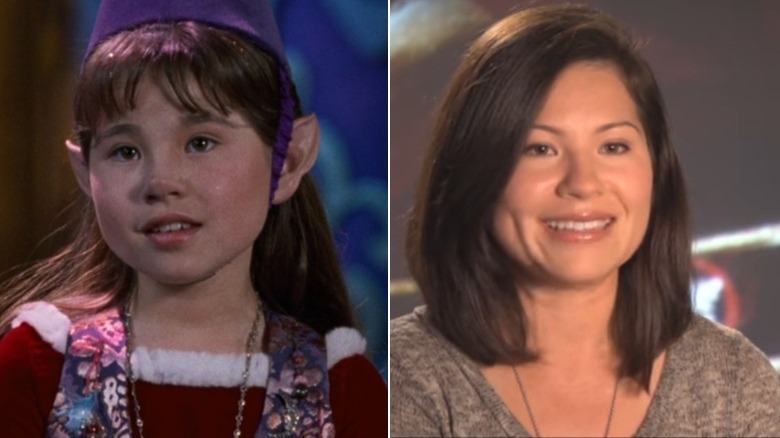 Splitscreen of Paige Tamada in The Santa Clause and during an interview