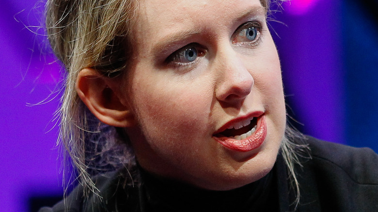 Elizabeth Holmes speaking at a 2015 forum