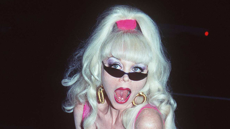 Angelyne mouth open