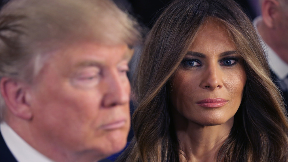 Melania Trump looking at Donald Trump