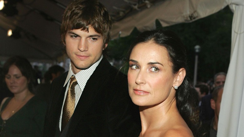 Ashton Kutcher checking out Demi Moore 