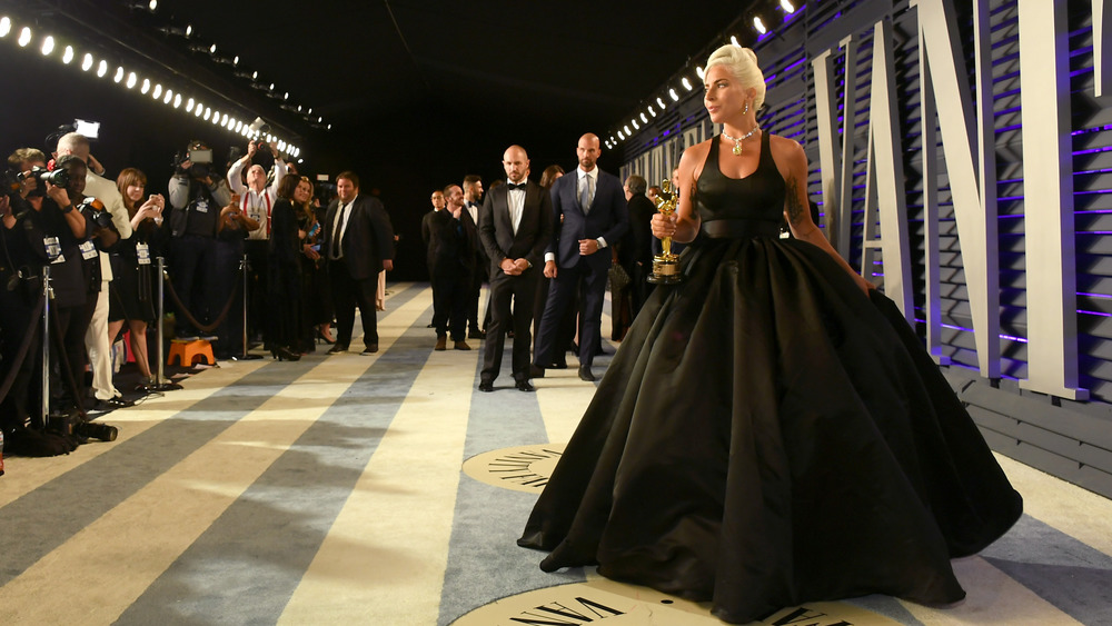 lady gaga at the vanity fair oscars after party 