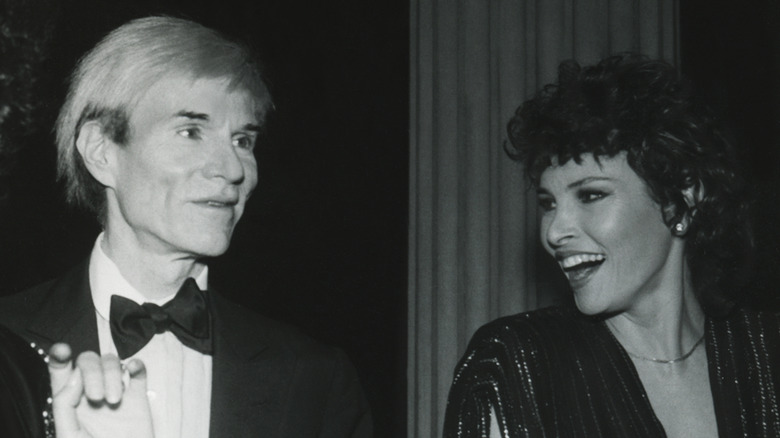 Andy Warhol and Raquel Welch at Metropolitan Museum Costume Institute Ball