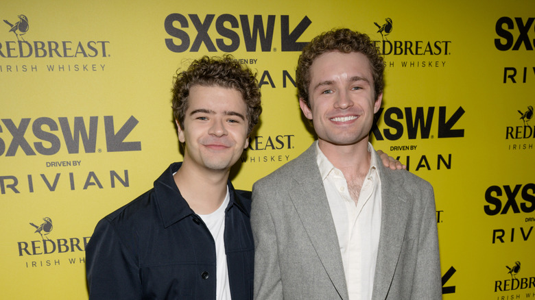 Gaten Matarazzo and Sean Giambrone at the premiere of 'Pizza Movie'