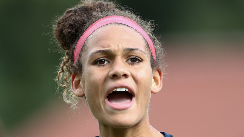 Trinity Rodman playing for United States vs. Germany at Germany at Krandelstadion