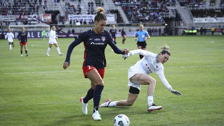 Trinity Rodman playing for the Washington Spirit against Chicago Red Stars.