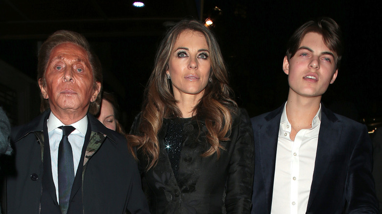 Valentino Garavani, Elizabeth Hurley, and Damian Hurley at 'An American in Paris' press night