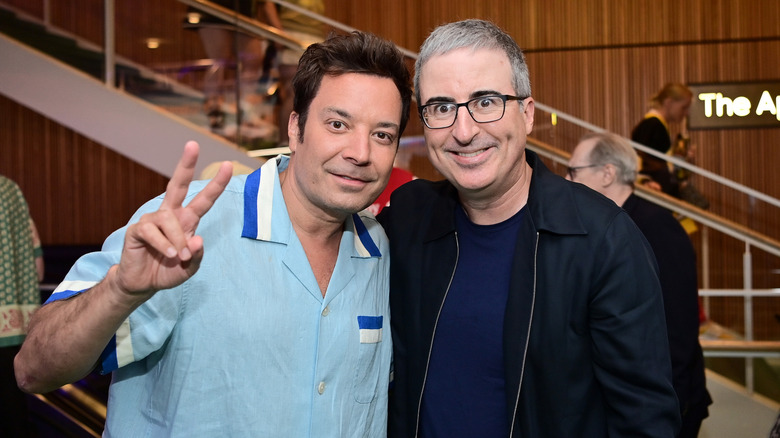 John Oliver Jimmy Fallon posing