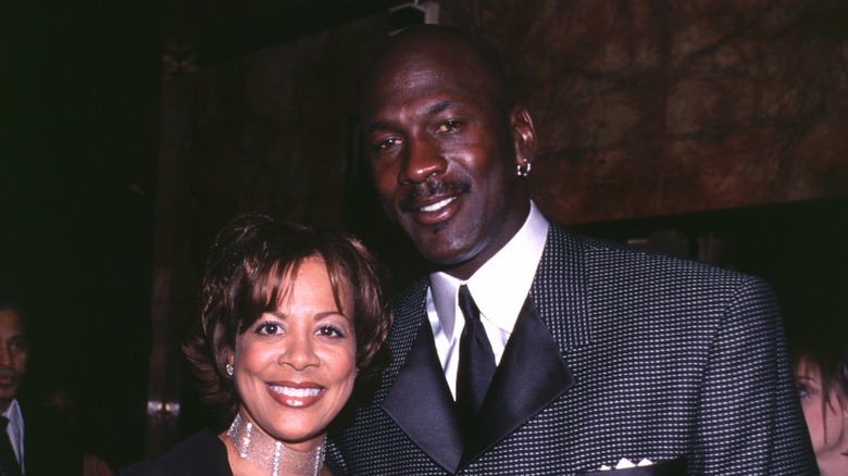 Michael Jordan smiling with wife Juanita