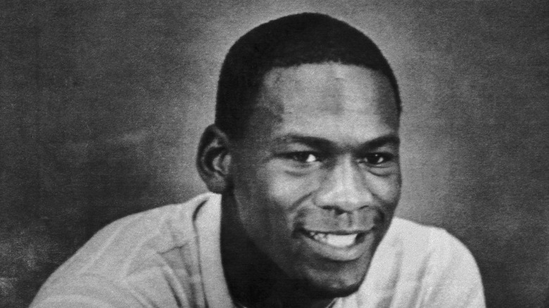 Michael Jordan smiling in college