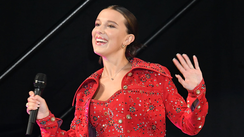 Millie Bobby Brown grinning