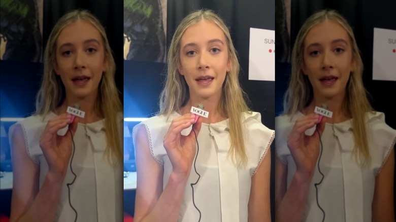 Sunday Rose talks backstage at Paris Fashion Week in 2024