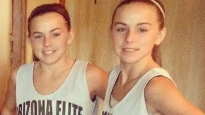 The Cavinder twins smiling when they were teenagers.