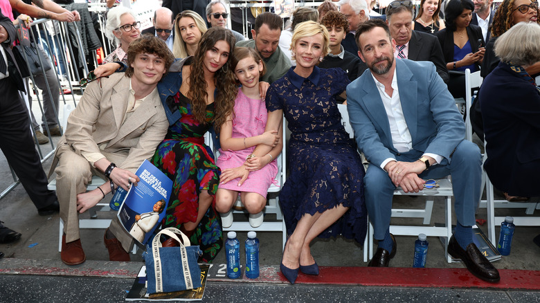 Noah Wyle with his wife and three children at Wyle's Hollywood Walk of Fame ceremony