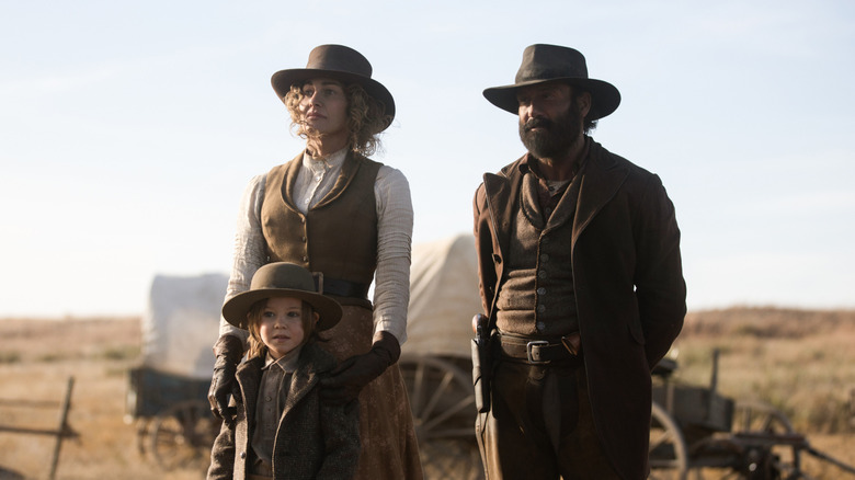 Faith Hill and Tim McGraw in a scene from 1883