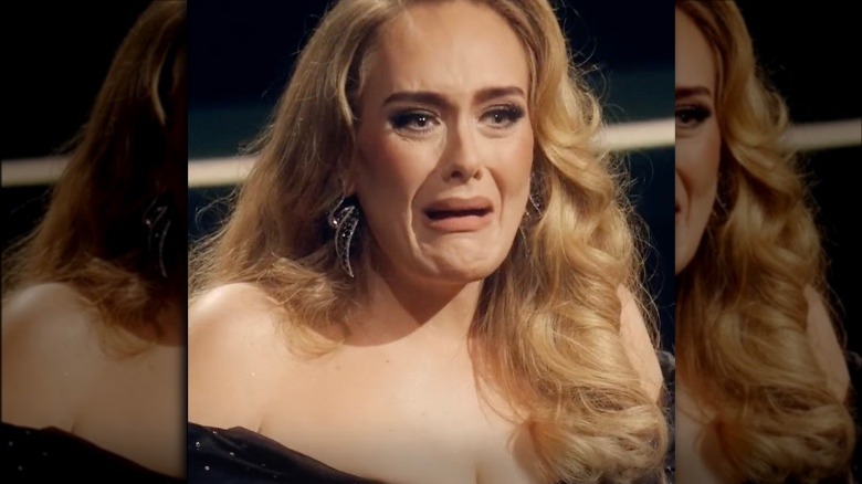 Adele crying at the sight of her former English teacher