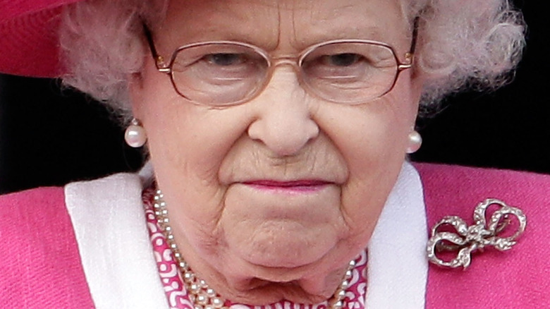 Queen Elizabeth II looking disgruntled