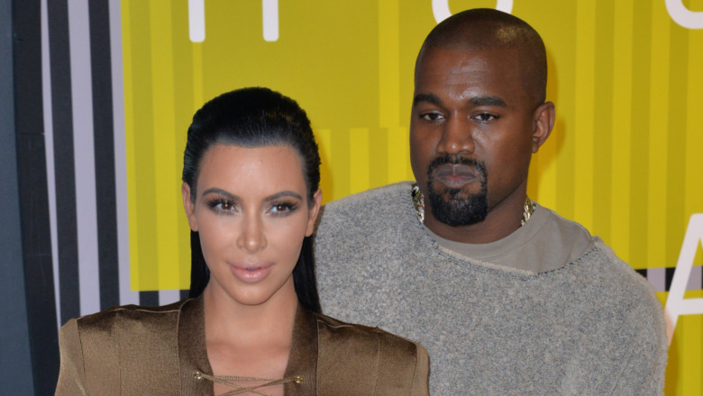 Kim Kardashian and Kanye West on the red carpet