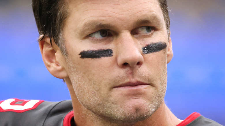 Tom Brady looking to the side