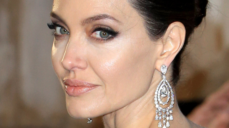 Angelina Jolie looking into the camera
