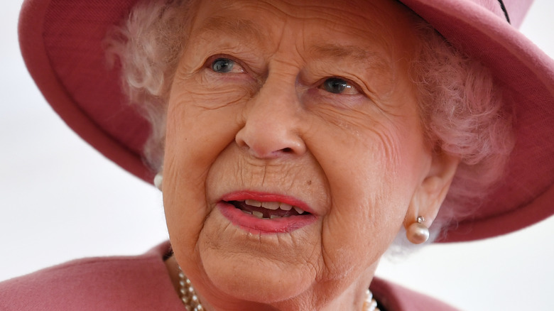 Queen Elizabeth looking up